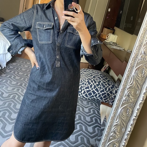 Chaps dark grey denim shirt dress - Picture 2 of 6